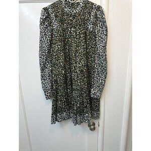 Ulla Johnson Amira Leopard Puff Sleeve Dress Size 4 Ruffles